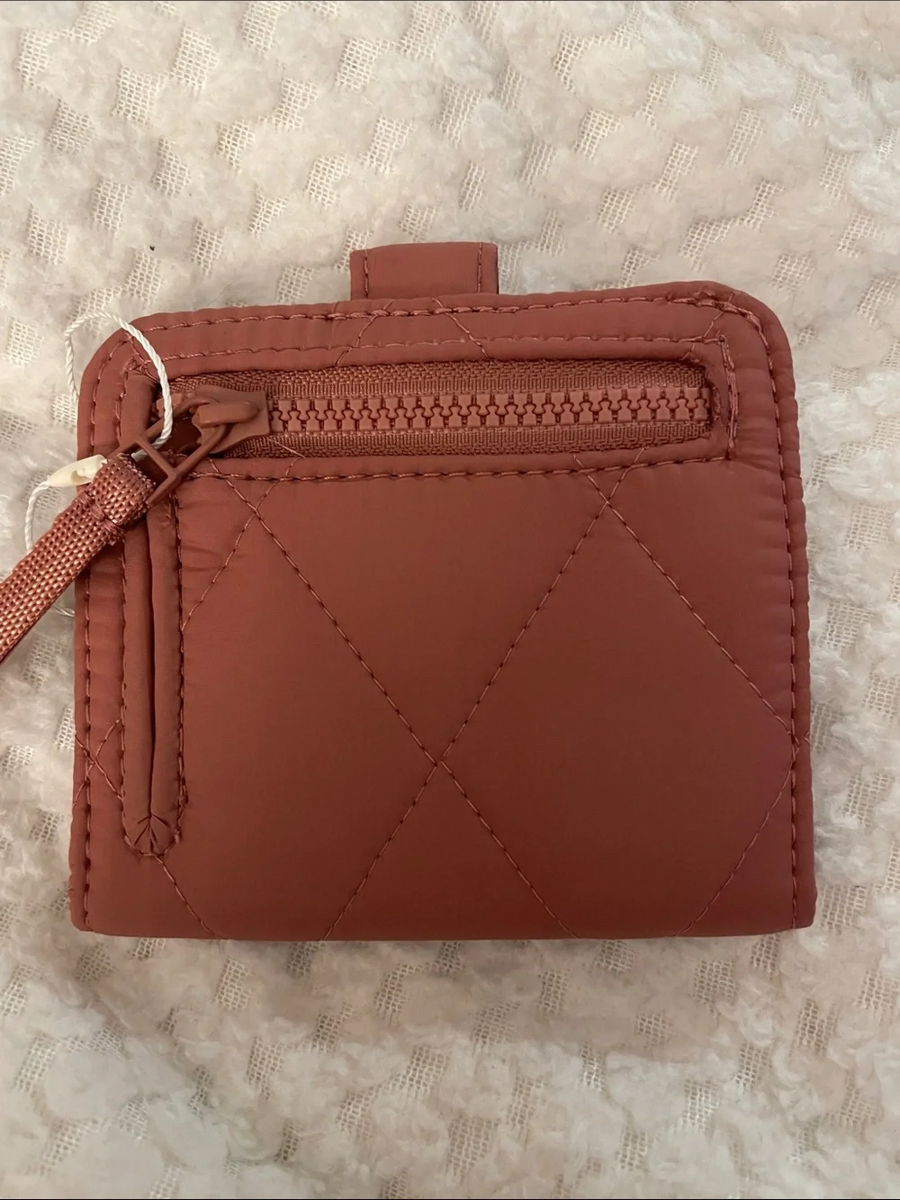 Quilted Compact Wallet - Rust Brown - Picture 2 of 6
